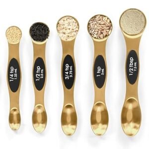 Magnetic Measuring Spoons Set Stainless Steel with Leveler, Stackable Metal Tablespoon Measure Spoon for Baking, Measuring Cups and Spoon Set Kitchen Gadgets Apartment Essentials Fits in Spice Jars